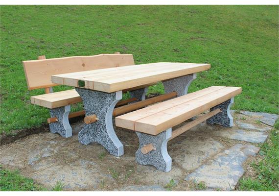 Albrun, Gartensitzgruppe Sitzbänke ohne Lehne - Länge 200 cm
